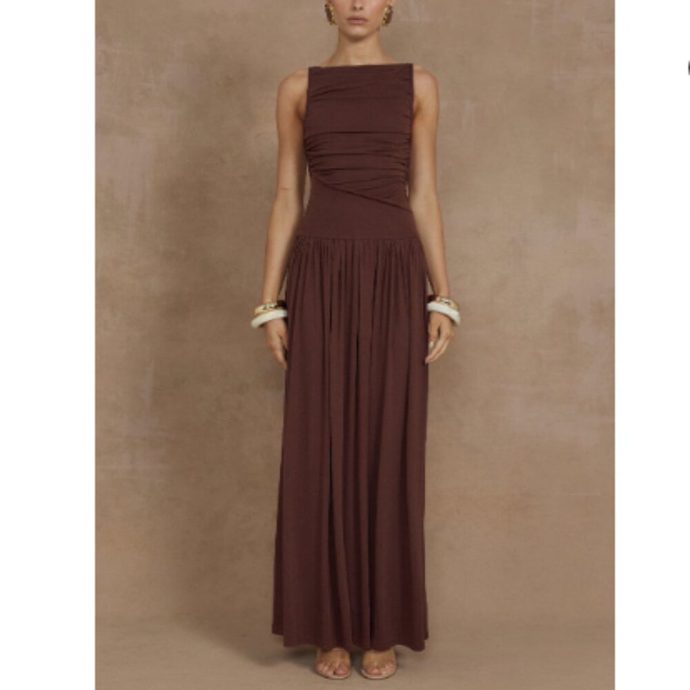 NALLA MAXI DRESS - BROWN